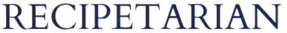 Recipetarian logo in elegant navy blue typography, transparent background